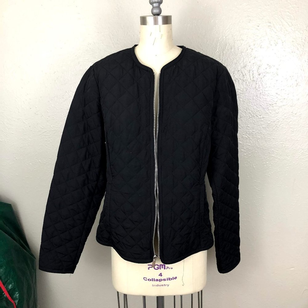 CROFT & BARROW BLACK QUILTED JACKET SIZE SMALL